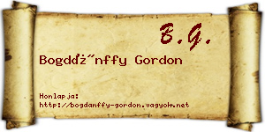 Bogdánffy Gordon névjegykártya